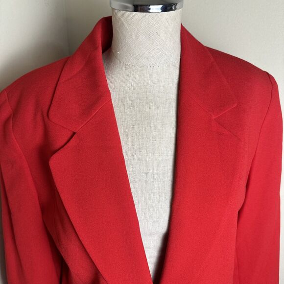 NWT Vintage Saville 2 Piece Suit Red Jacket Skirt Lined Classic Size 8 NWT - Picture 3 of 13